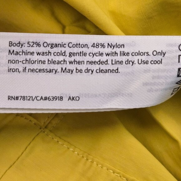 Eileen Fisher Hooded Jacket XL Yellow Drawstring Zip Up Lightweight Minimalist - Picture 14 of 16